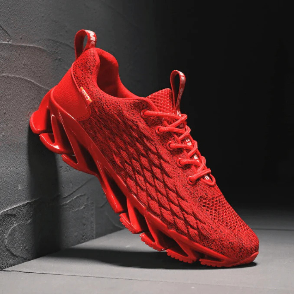 Jonas - Men's Blade Sole Knit Sneakers with Lace-Up Closure