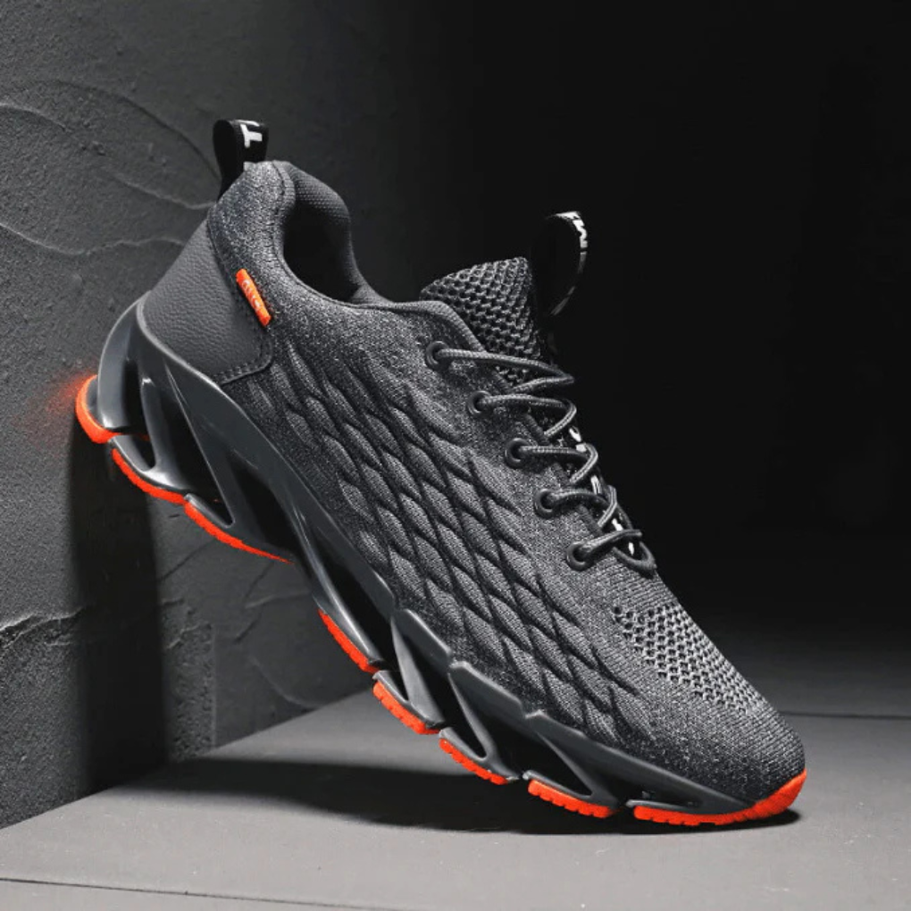 Jonas - Men's Blade Sole Knit Sneakers with Lace-Up Closure