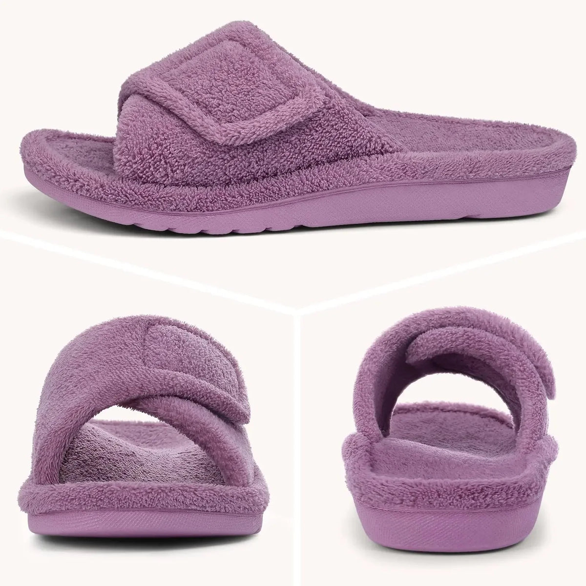 Maisie – Women’s Adjustable Strap Open-Toe Slippers