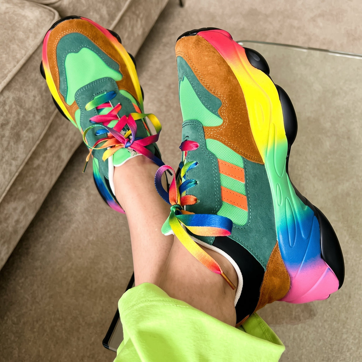 Ava - Women's Supportive Rainbow Multicolor Chunky Sneakers