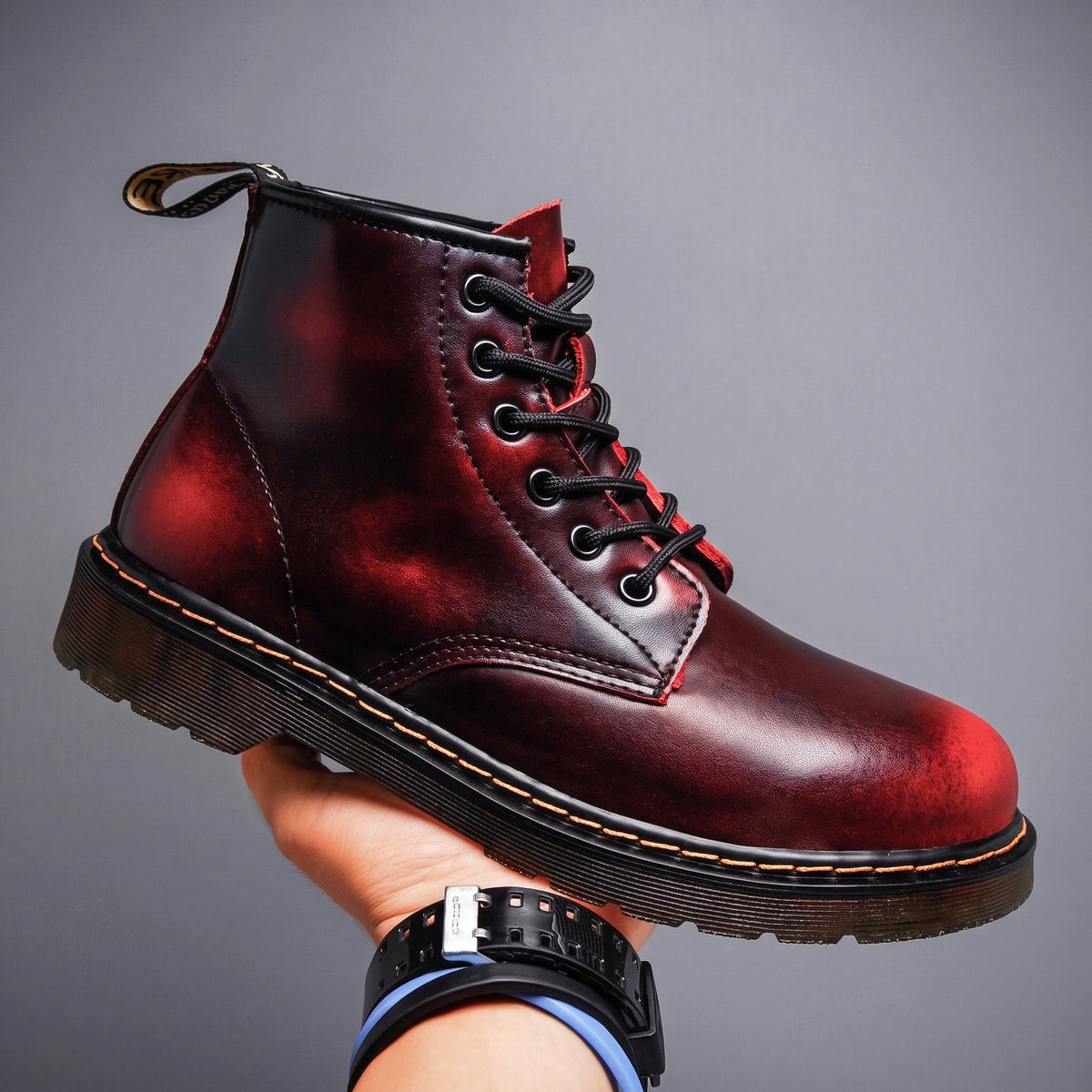 Marcus - Men's Lace-Up Cushioned Sole Ankle Boots