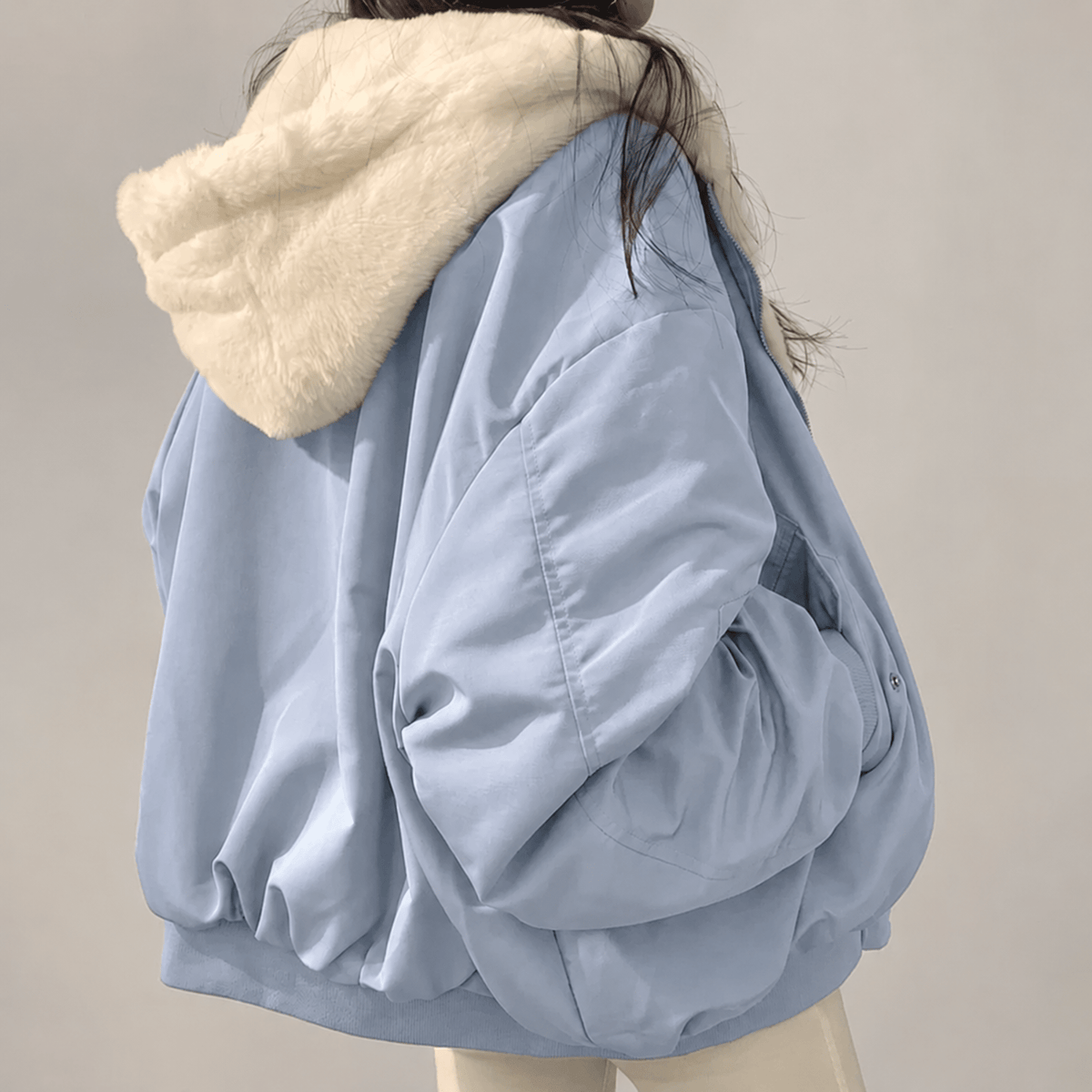 Caitlin - Women's Hooded Puffer Jacket with Zip Closure