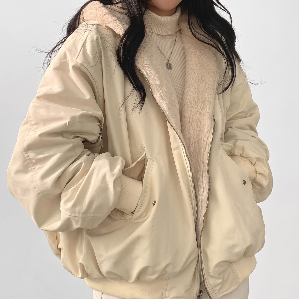 Caitlin - Women's Hooded Puffer Jacket with Zip Closure