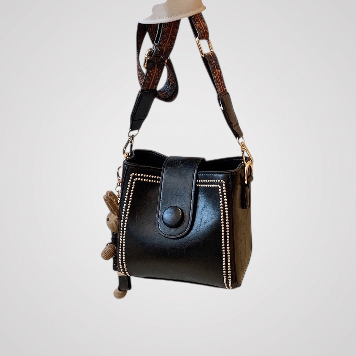 Emma – Women’s Studded Crossbody Bag with Wide Strap