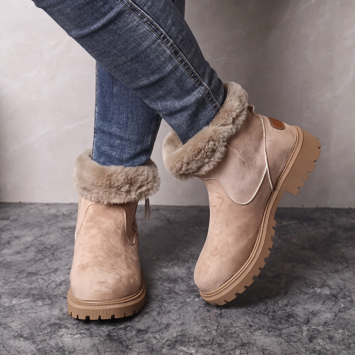 Harper - Women's Platform Ankle Boots with Zip Closure