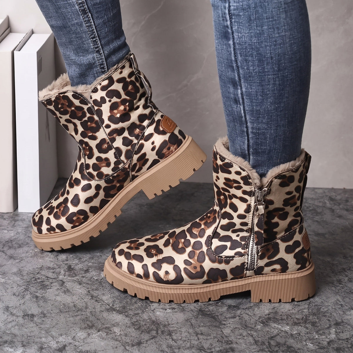 Harper - Women's Platform Ankle Boots with Zip Closure