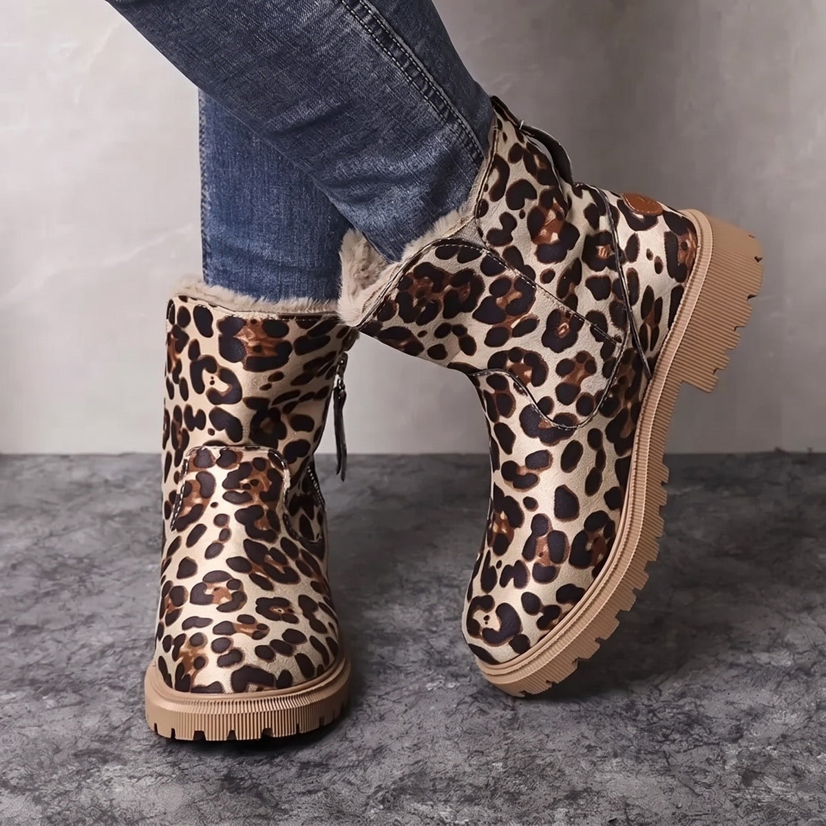 Harper - Women's Platform Ankle Boots with Zip Closure