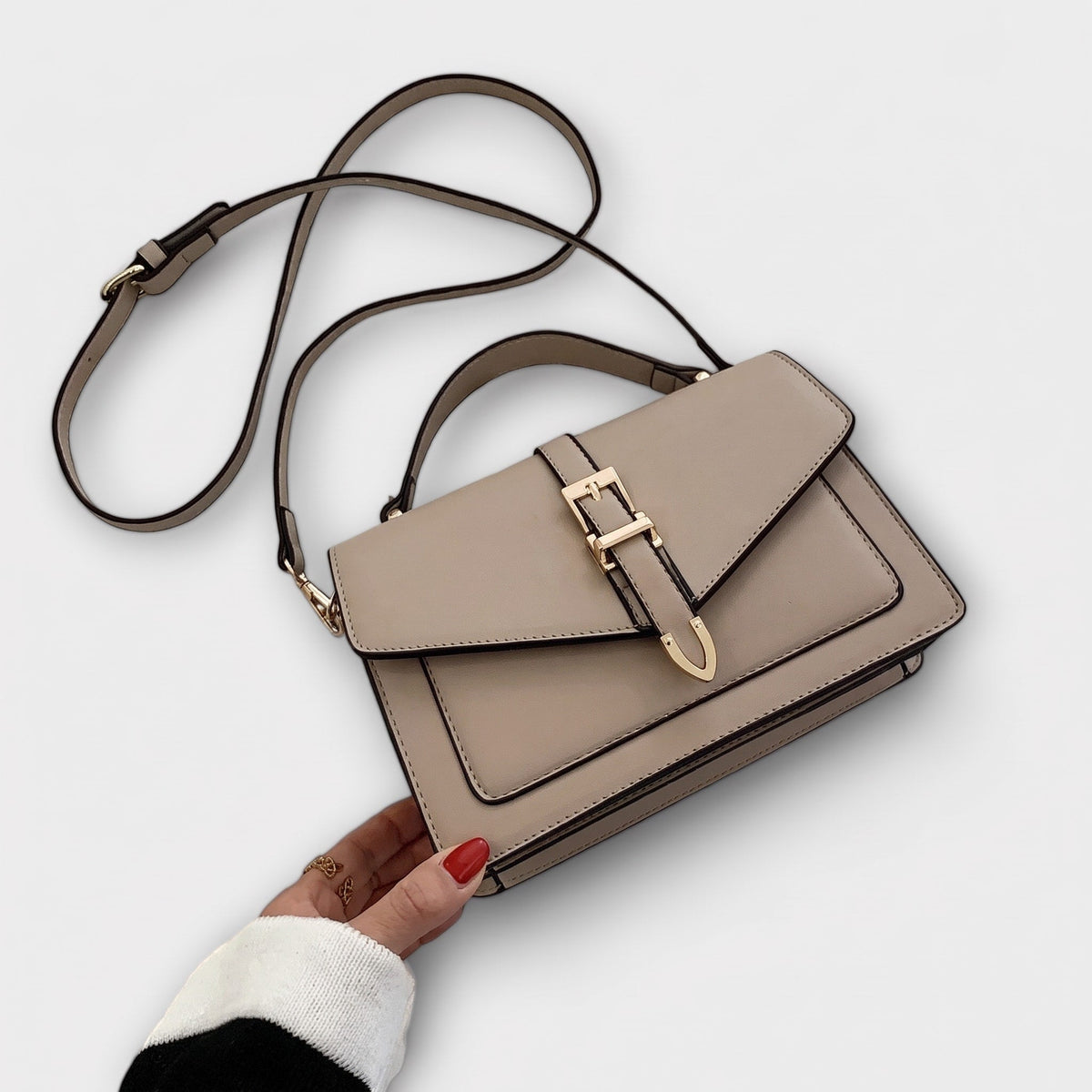 Claire – Women’s Envelope Flap Crossbody Bag with Buckle Strap