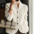 Edda - Women's Textured Knit Cardigan with Button-Front Closure