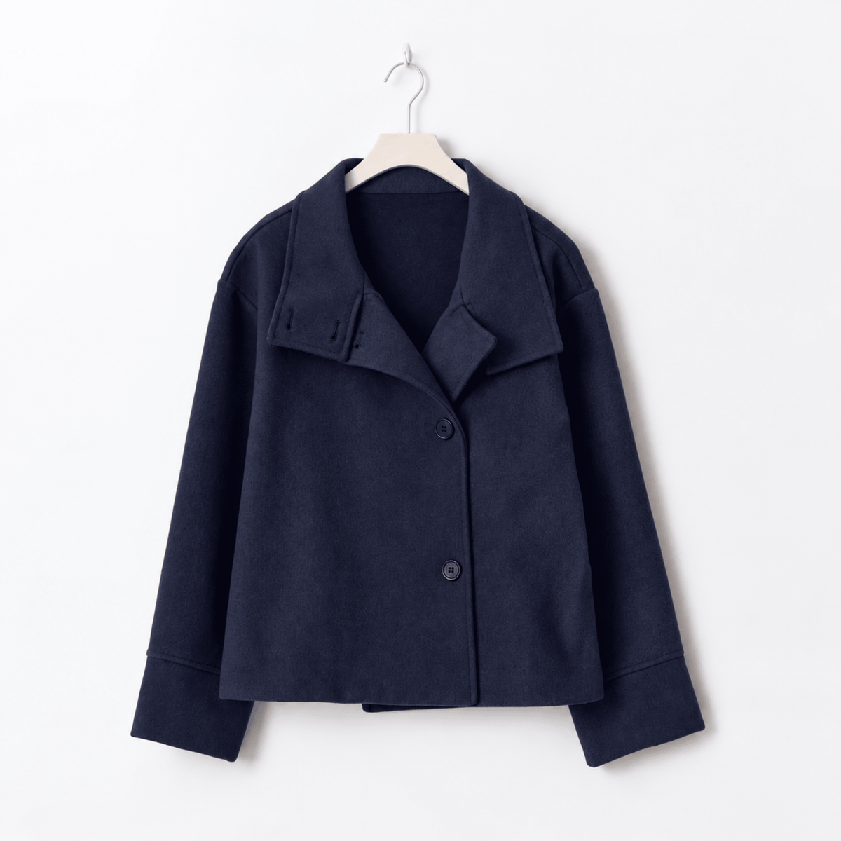Elise - Women's Transitional Oversized Stand Collar Button-Front Jacket