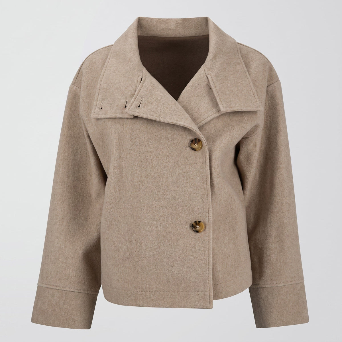 Elise - Women's Transitional Oversized Stand Collar Button-Front Jacket