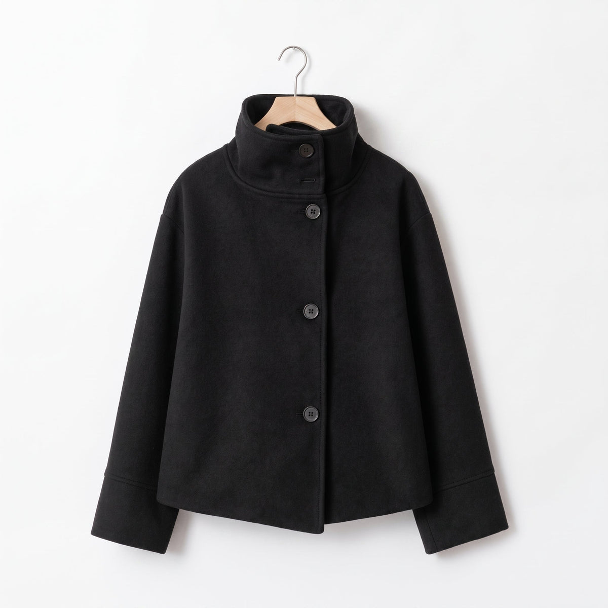 Elise - Women's Transitional Oversized Stand Collar Button-Front Jacket