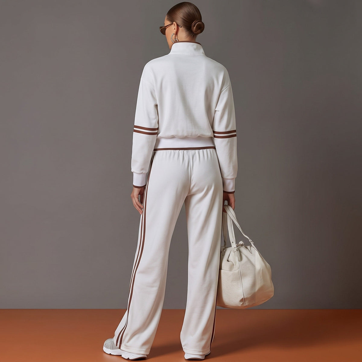 Amelia – Women’s Half-Zip Sweatshirt and Wide-Leg Pants Set