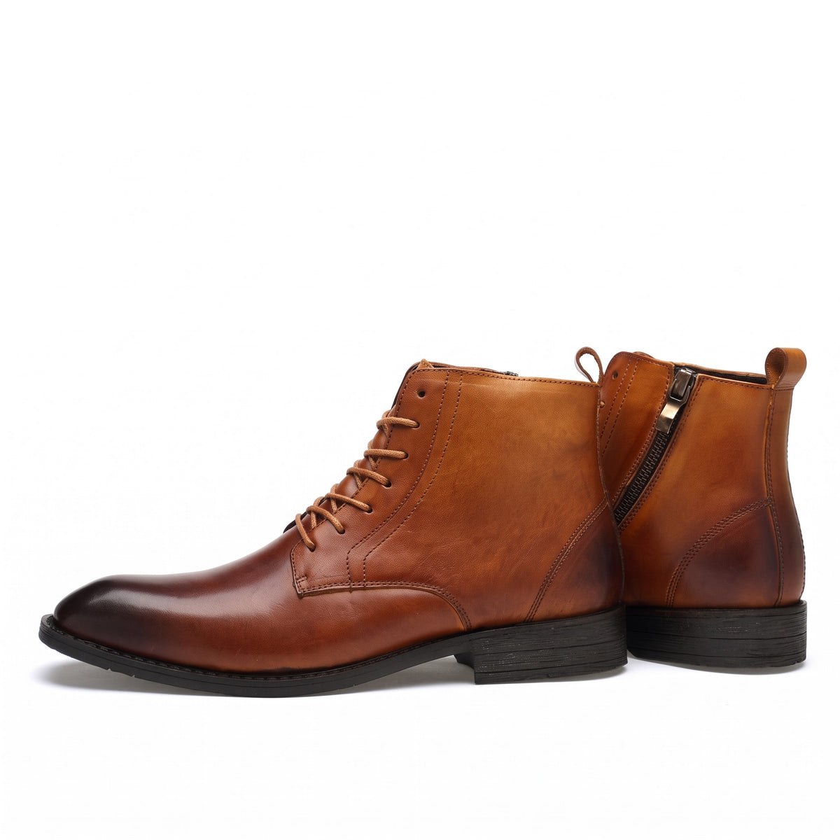 John - Men's Lace-Up Ankle Boots with Pointed Toe