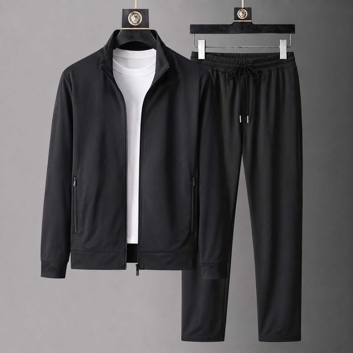 George - Men's Zip-Up Two-Piece Tracksuit Set with Stand Collar