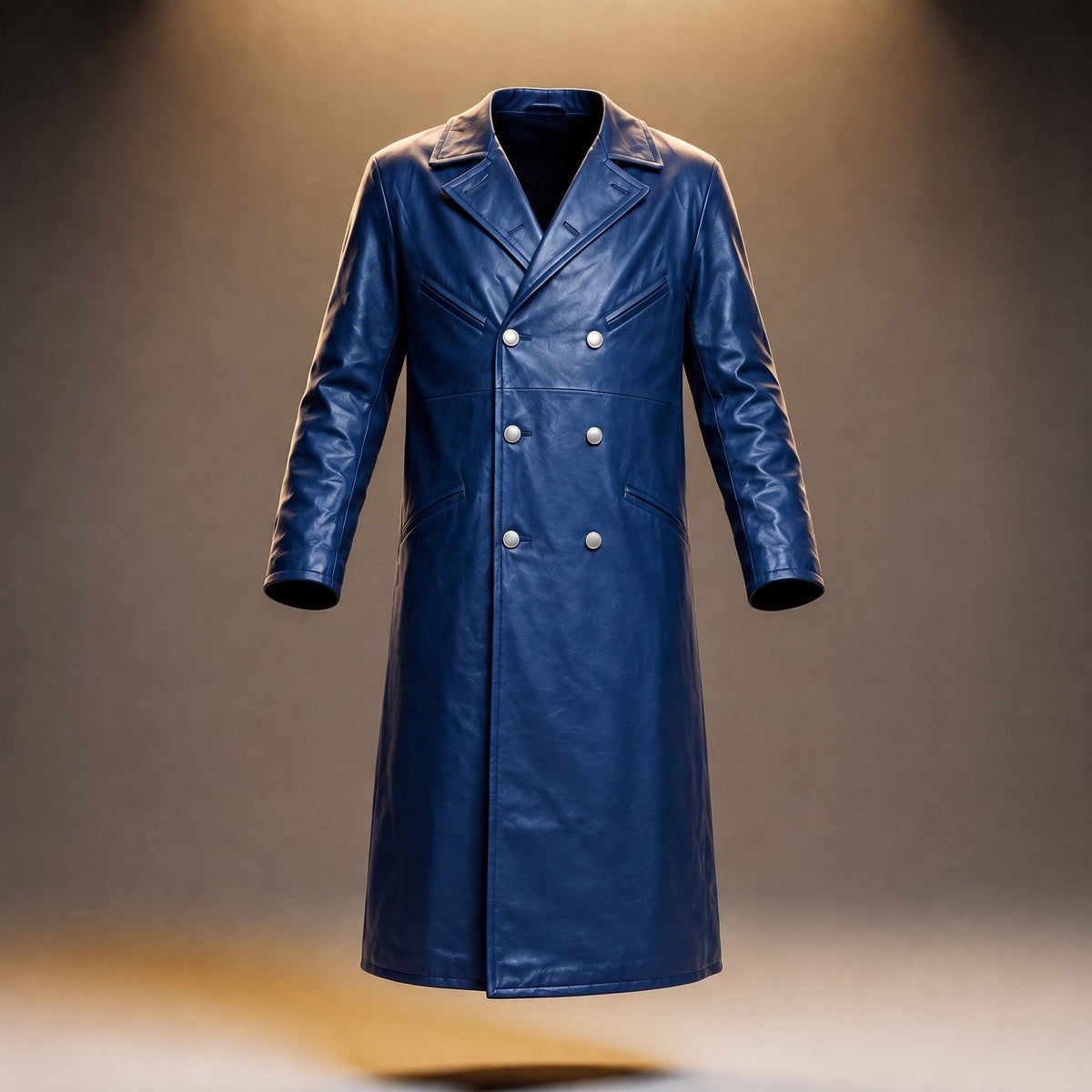 James - Men's Double-Breasted Long Overcoat with Wide Lapels