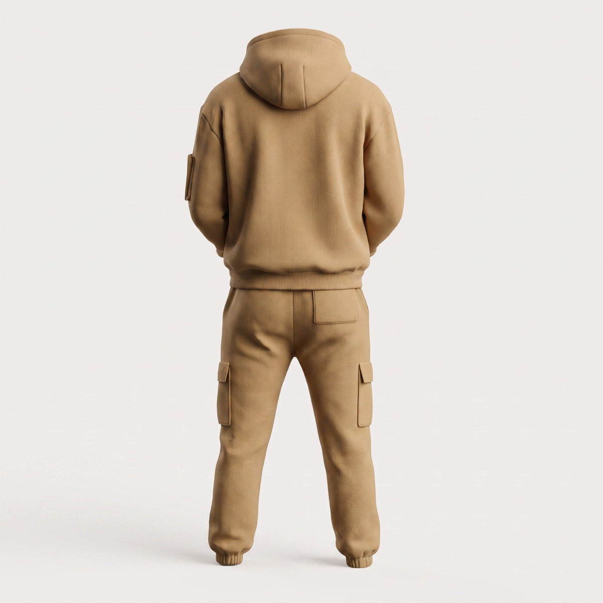 James - Men's Half-Zip Hoodie and Cargo Jogger Two-Piece Tracksuit Set
