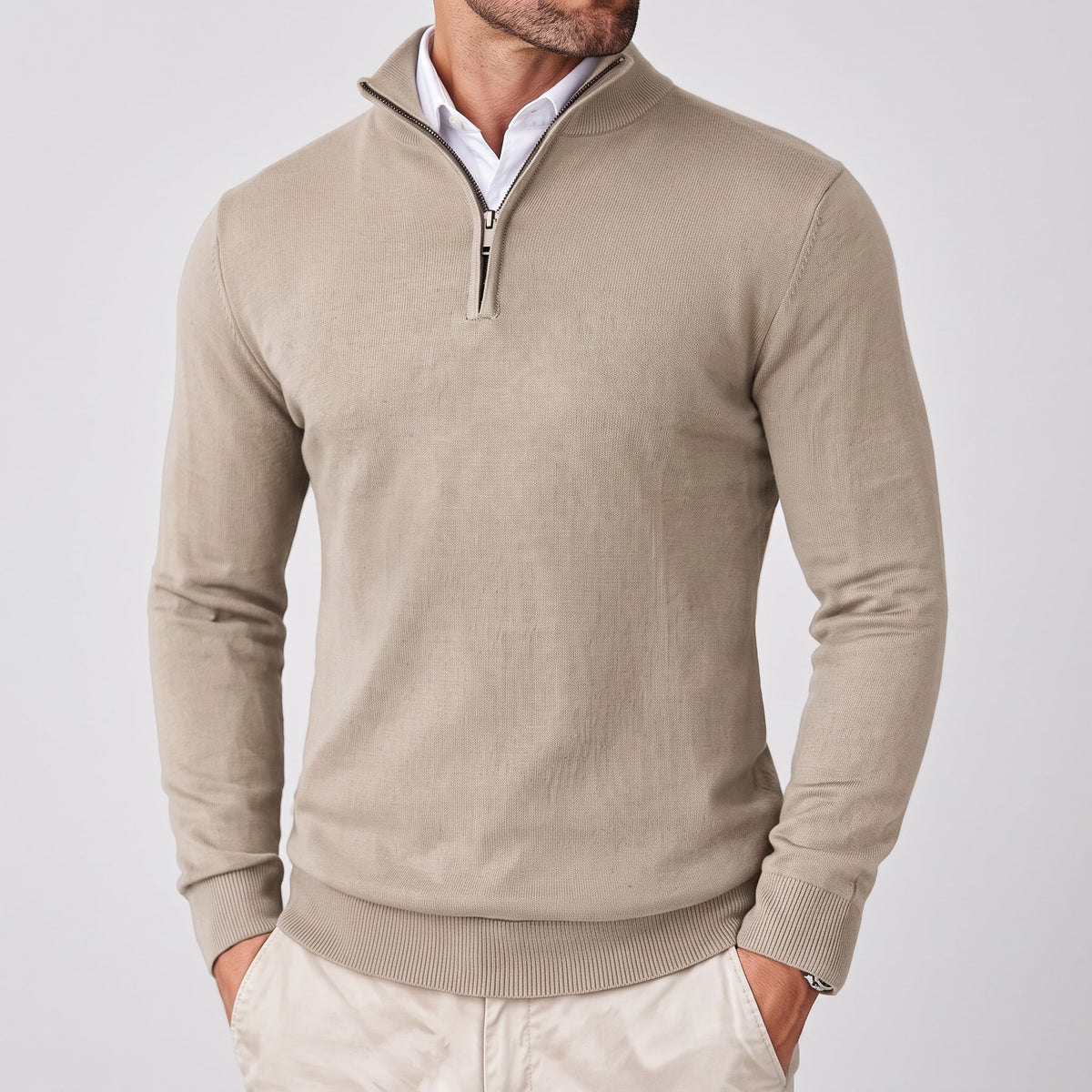 Marcus – Men’s Quarter-Zip Mock Neck Sweater