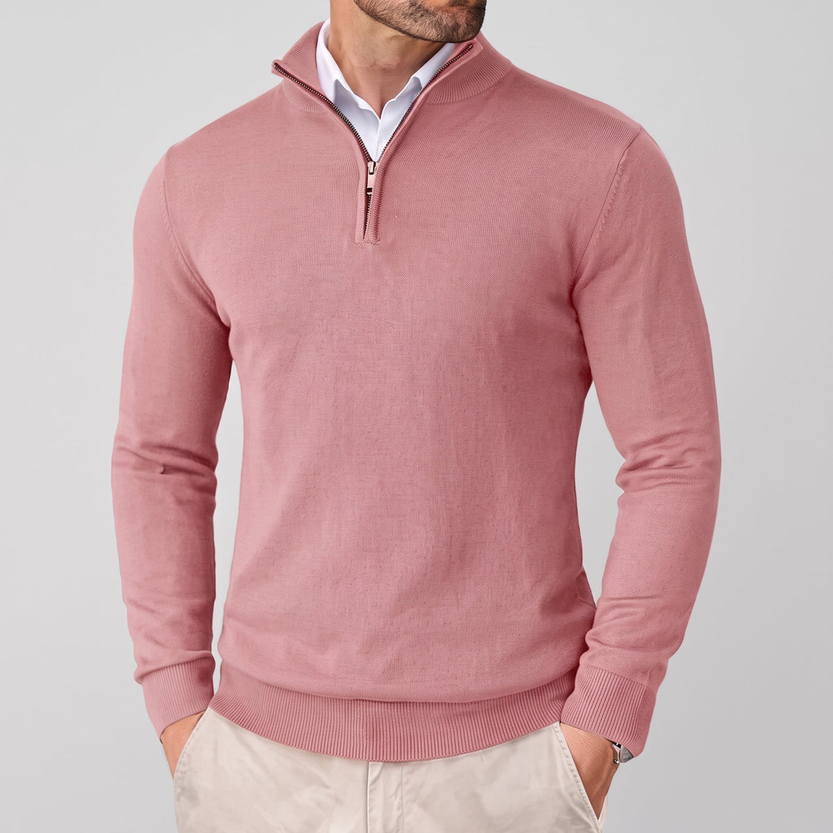Marcus – Men’s Quarter-Zip Mock Neck Sweater