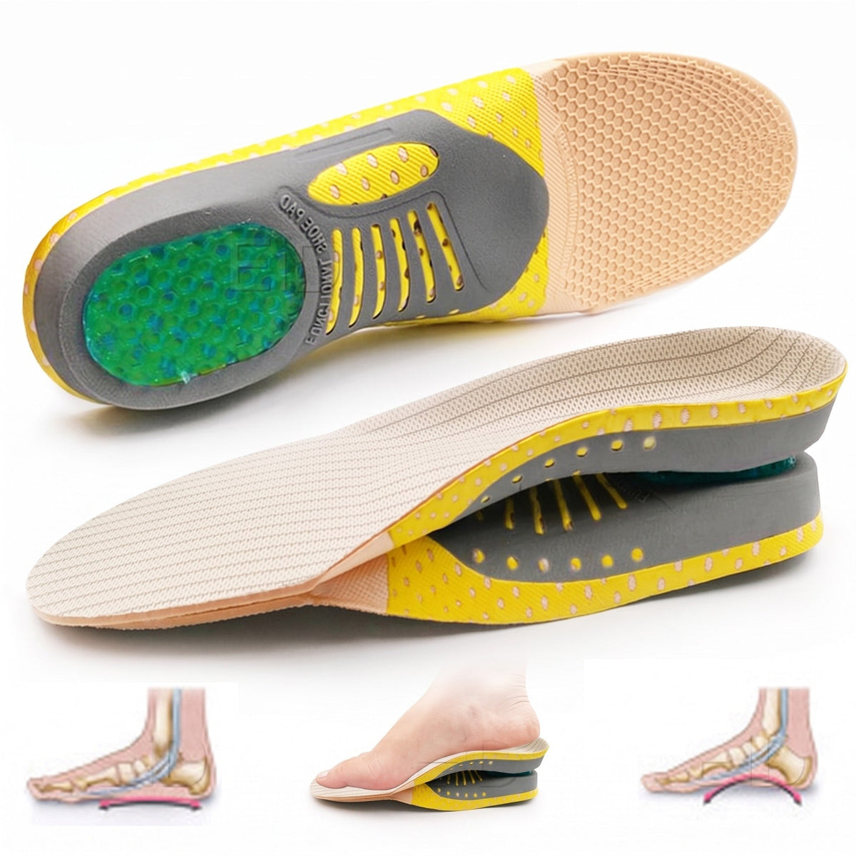 Marcus – Unisex Gel Insoles with Shock Absorption and Arch Support