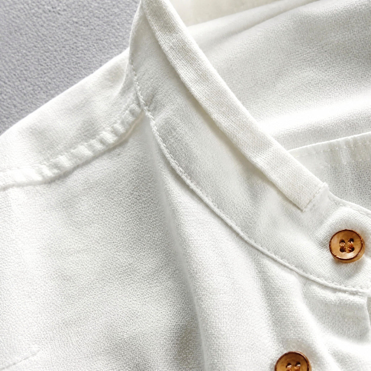Julian - Men's Stand Collar Button-Down Shirt with Roll-Up Sleeves
