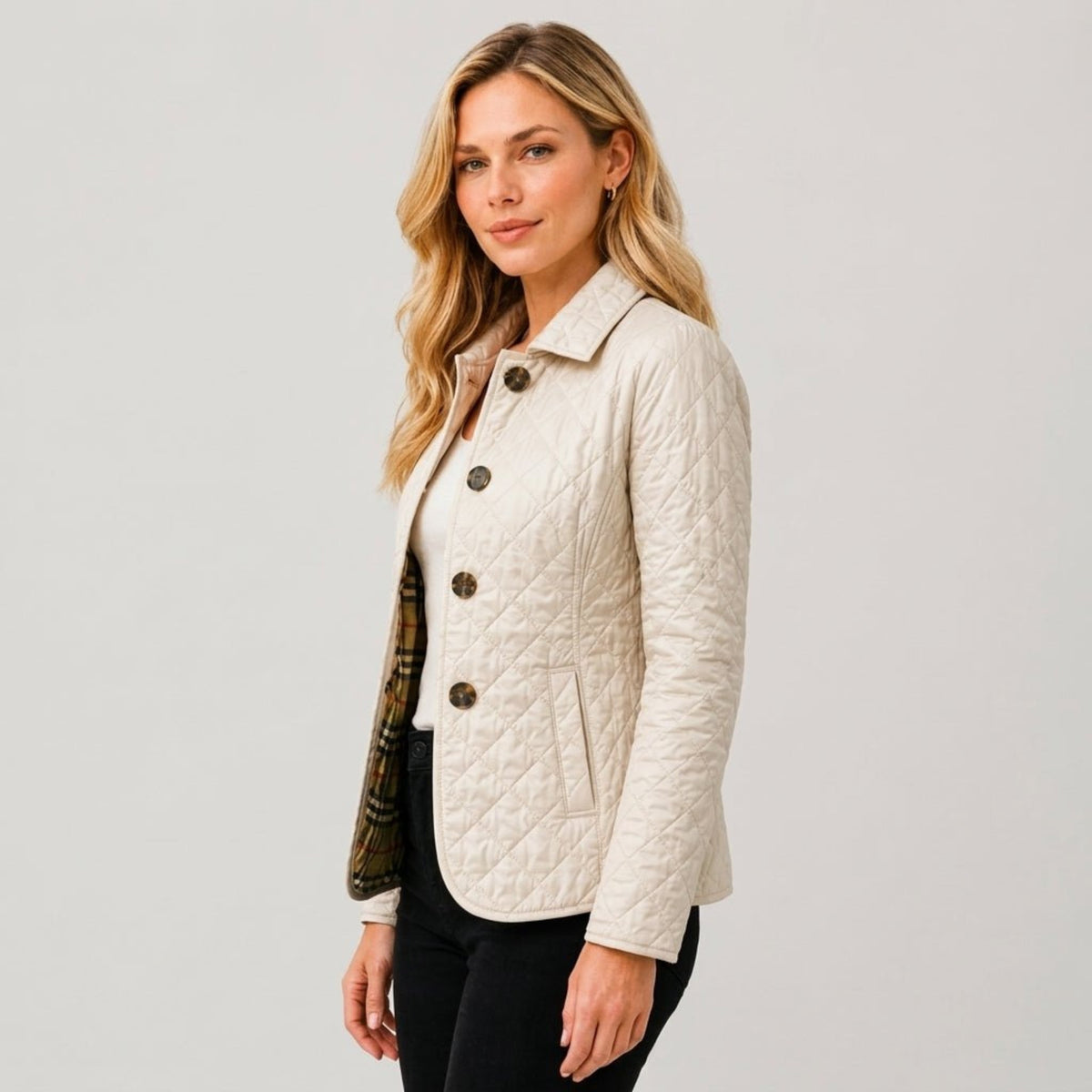 Klara - Women's Quilted Collared Transitional Jacket