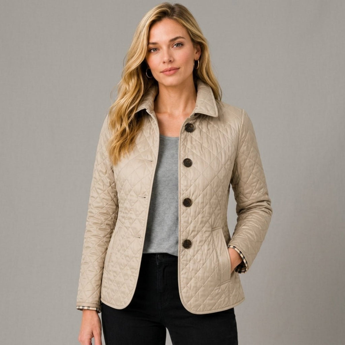 Klara - Women's Quilted Collared Transitional Jacket