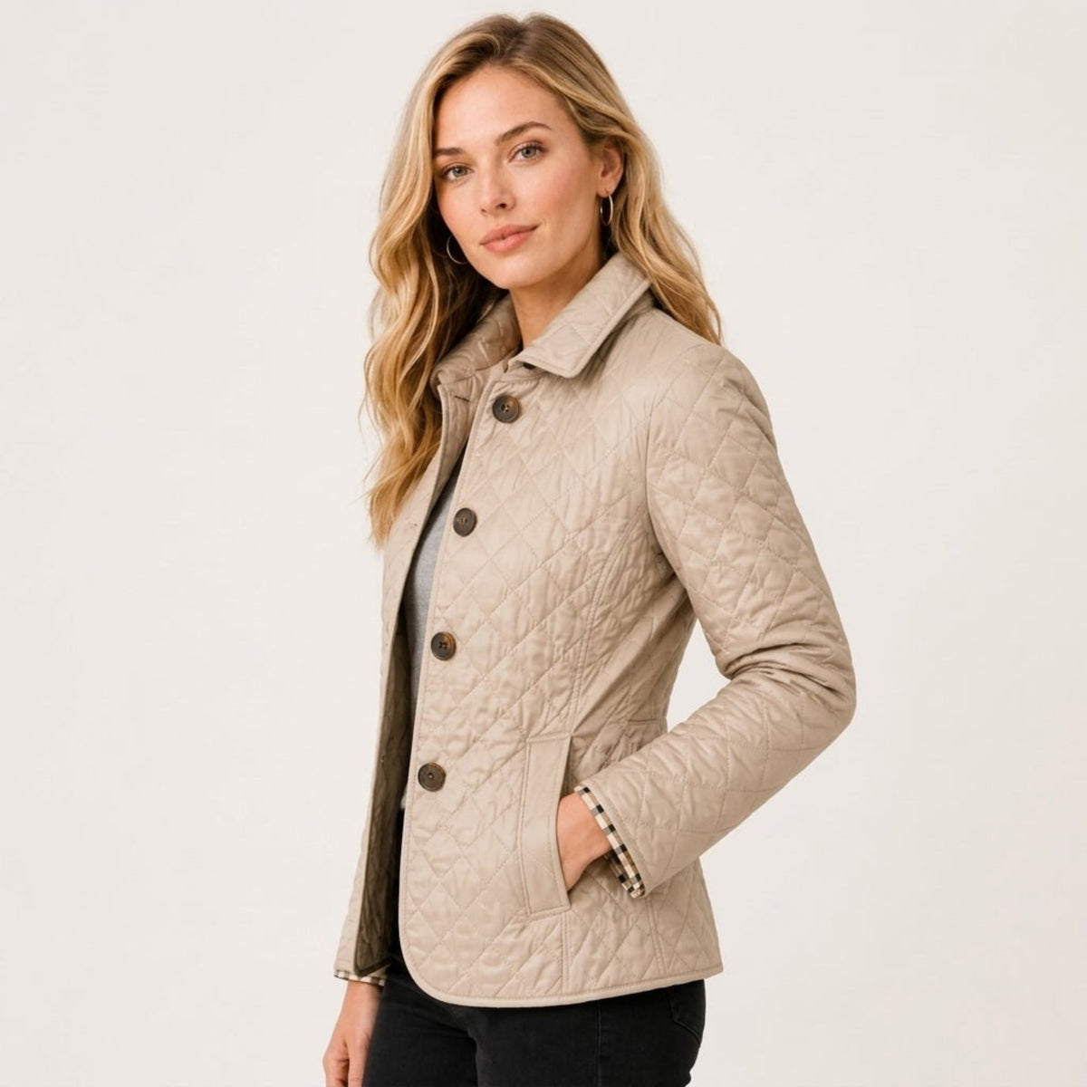 Klara - Women's Quilted Collared Transitional Jacket