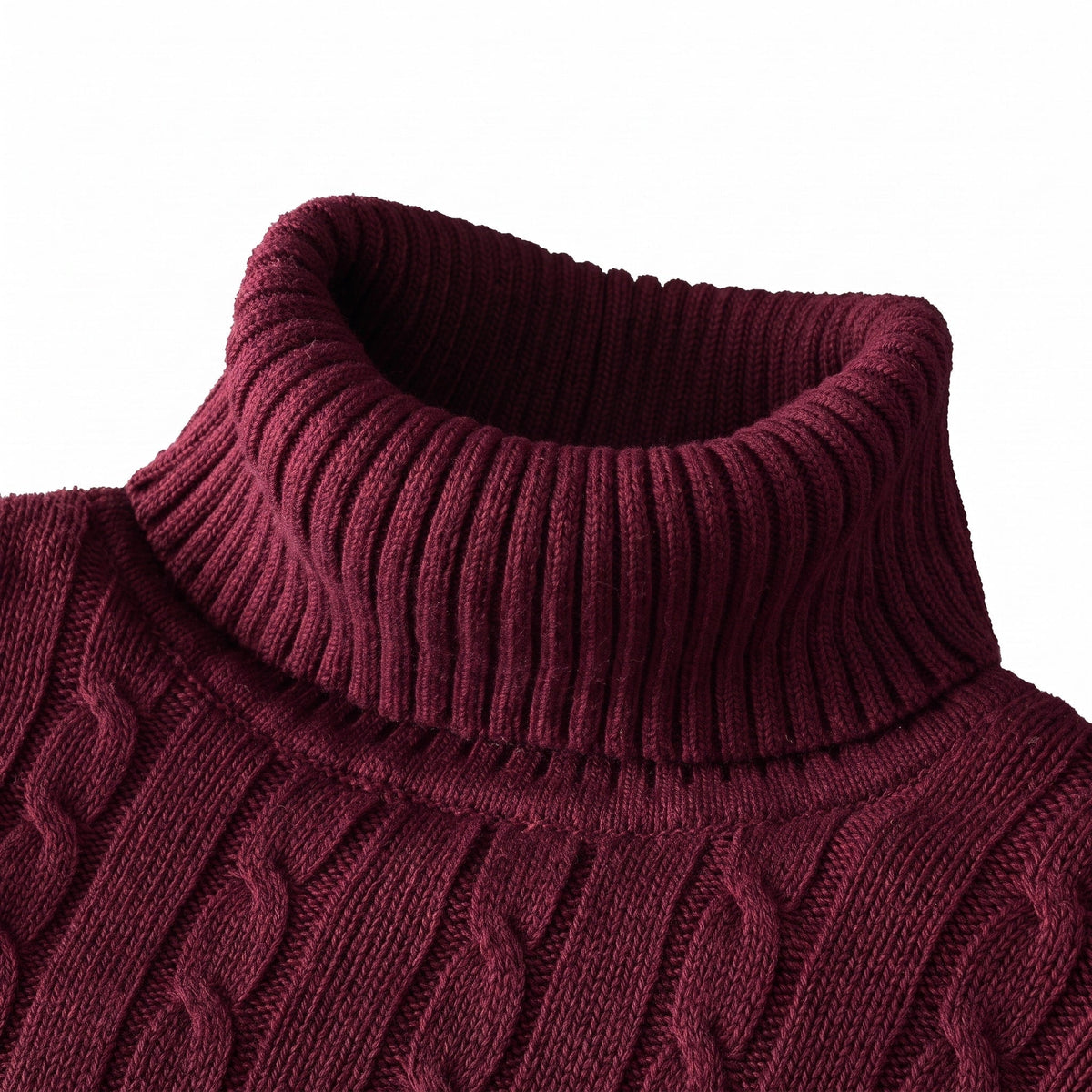 Klaus - Men's Cable Turtleneck Sweater with Ribbed Cuffs
