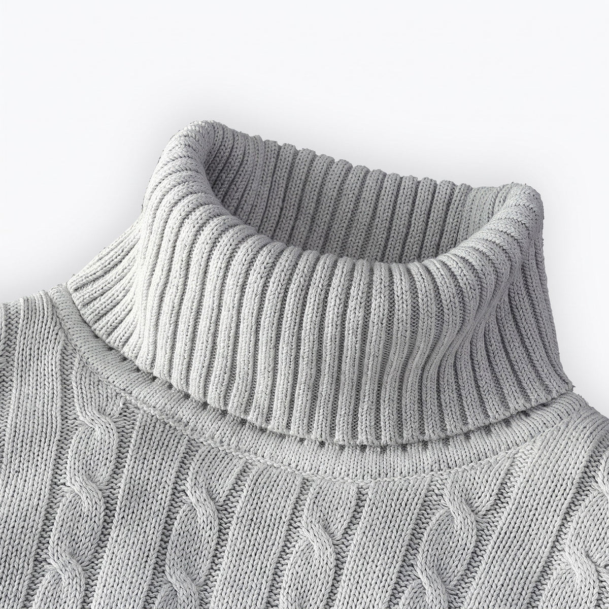 Klaus - Men's Cable Turtleneck Sweater with Ribbed Cuffs