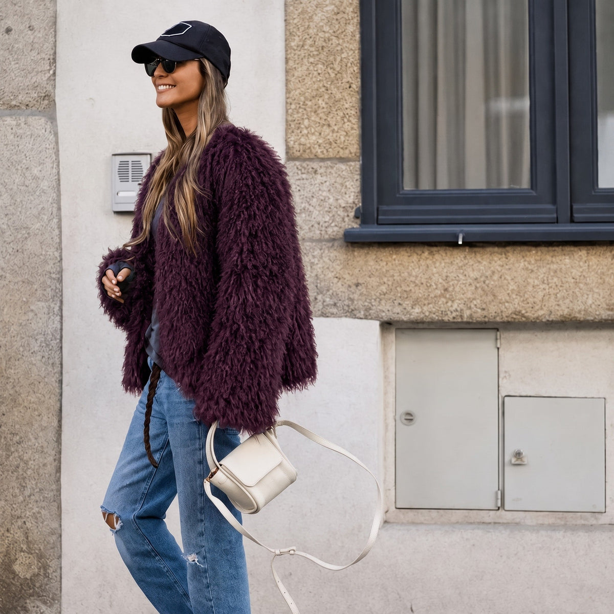 Lillith - Women's Thickened Faux Fur Cropped Jacket