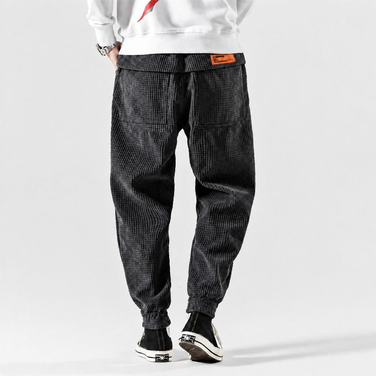 Marcus - Men's Corduroy Cargo Joggers with Drawstring Waist