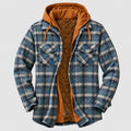 Marcus - Men's Hooded Quilted Check Jacket with Chest Pockets