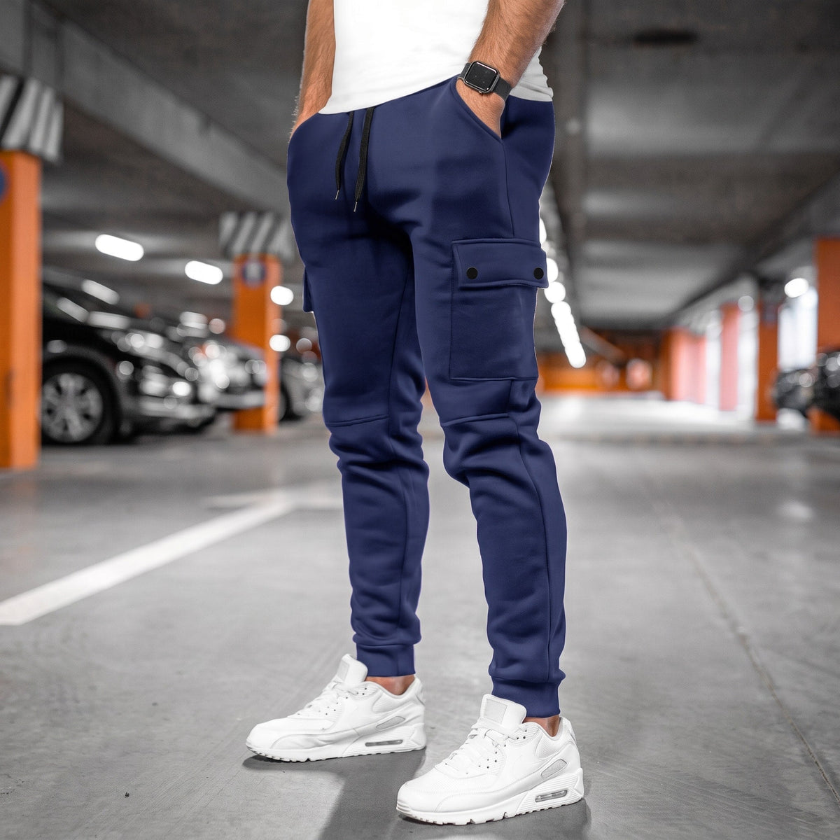 Marcus - Men's Slim Fit Cargo Jogger Pants with Drawstring Waist
