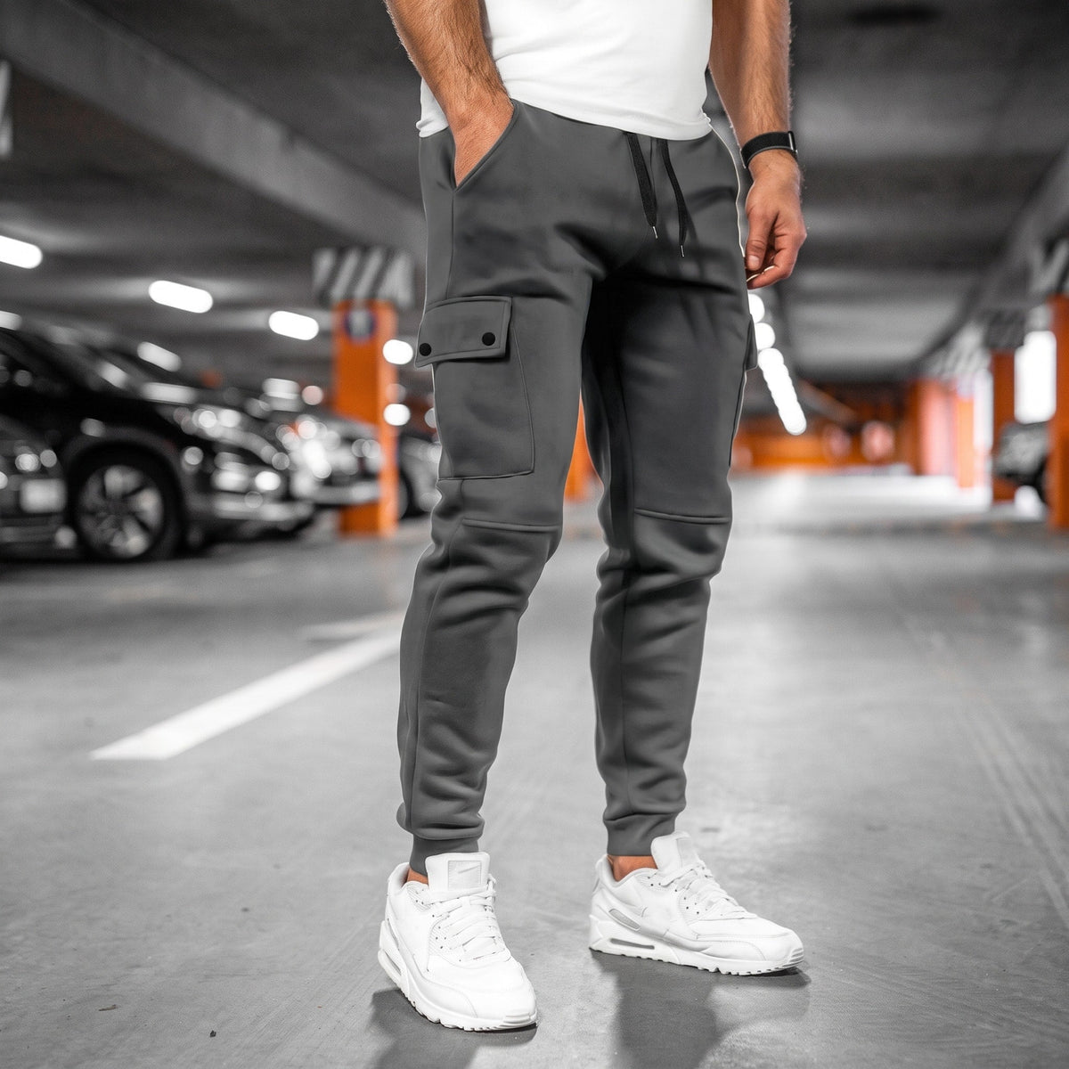 Marcus - Men's Slim Fit Cargo Jogger Pants with Drawstring Waist