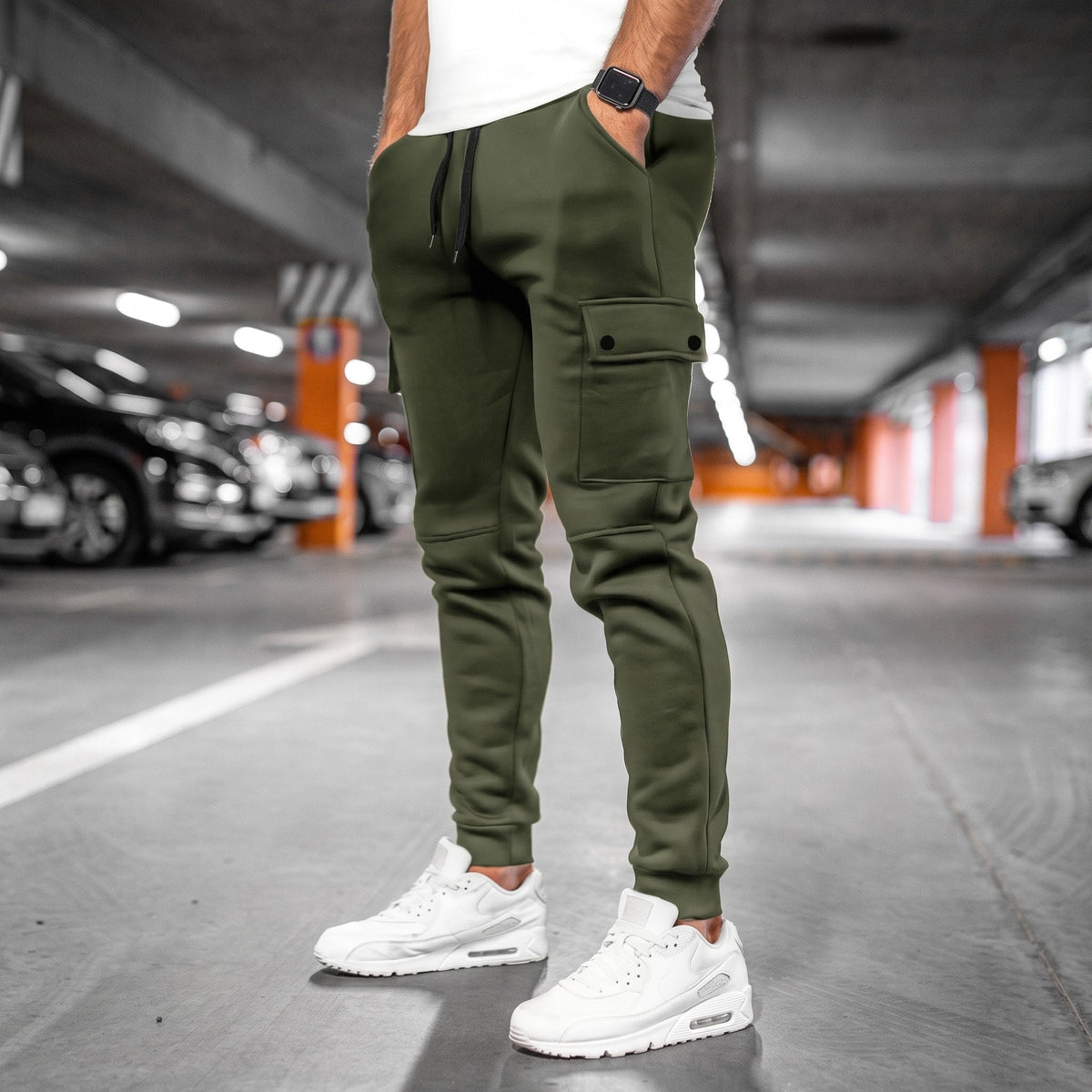 Marcus - Men's Slim Fit Cargo Jogger Pants with Drawstring Waist