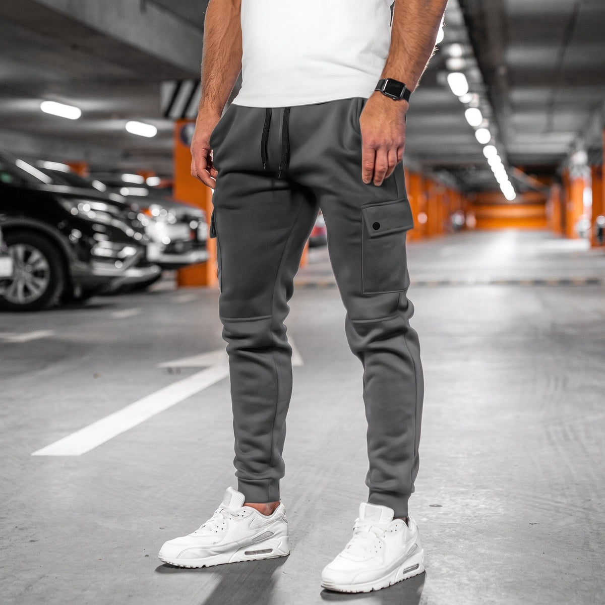Marcus - Men's Slim Fit Cargo Jogger Pants with Drawstring Waist