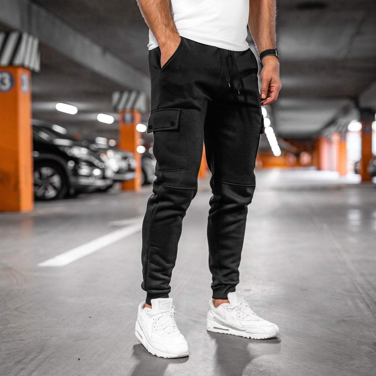 Marcus - Men's Slim Fit Cargo Jogger Pants with Drawstring Waist