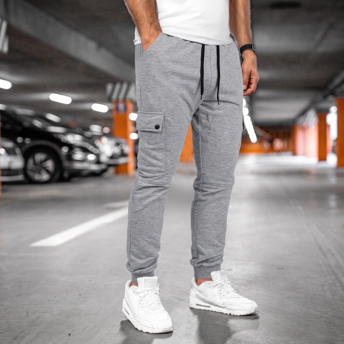 Marcus - Men's Slim Fit Cargo Jogger Pants with Drawstring Waist