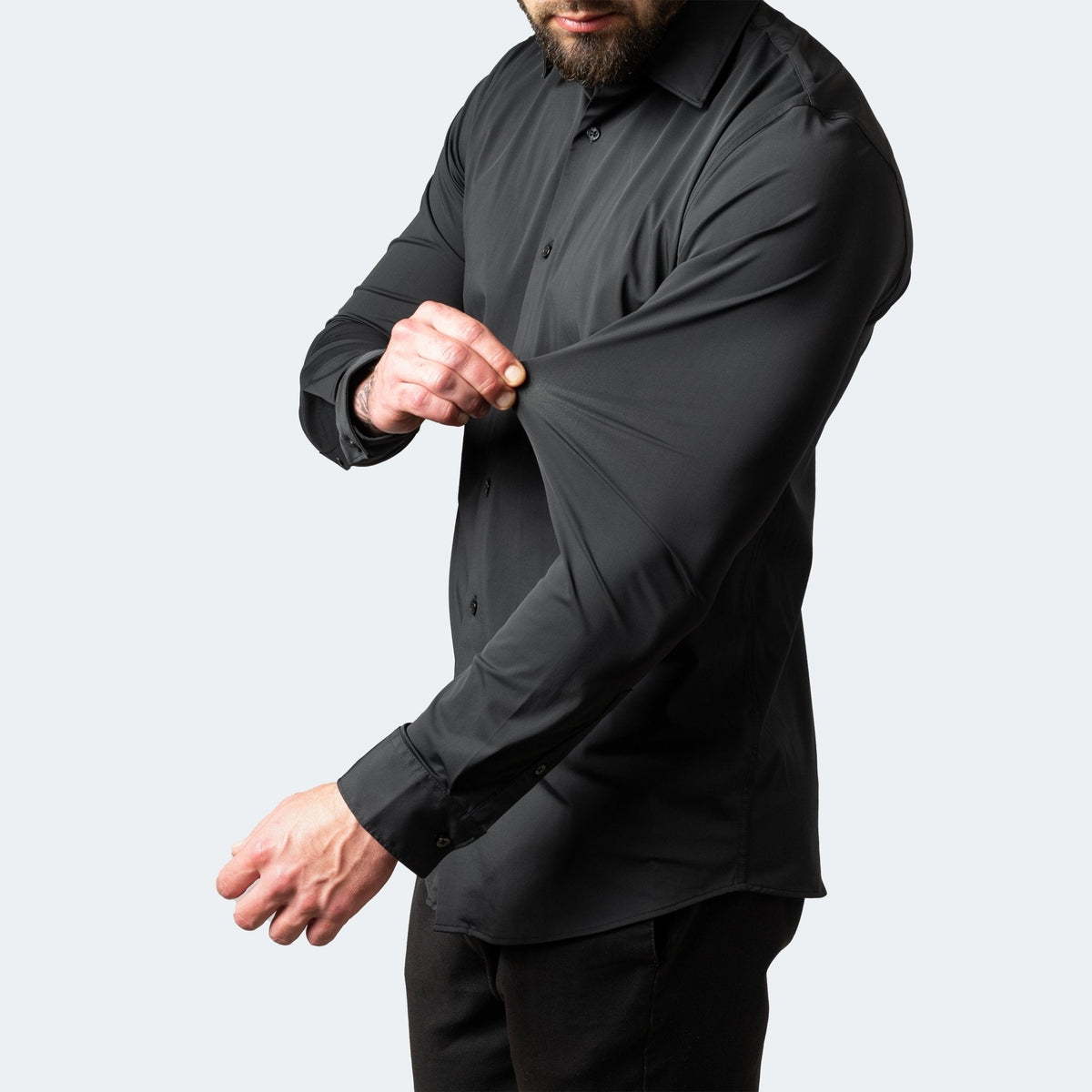 Marcus - Men's Slim Fit Stretch Dress Shirt with Button Cuffs