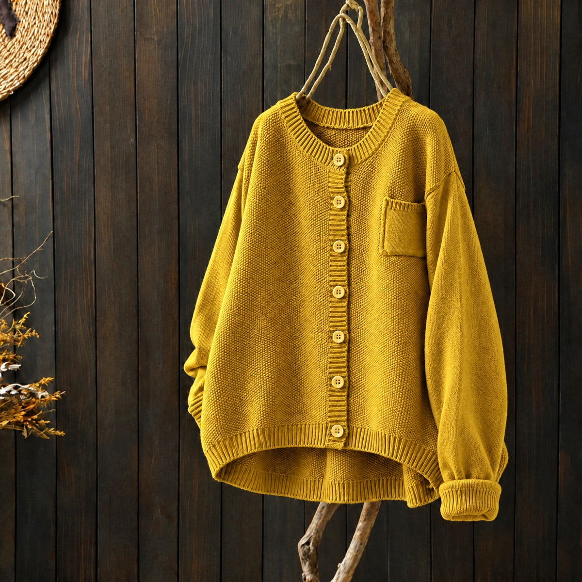 Morgan - Women's Oversized Round Neck Knit Cardigan