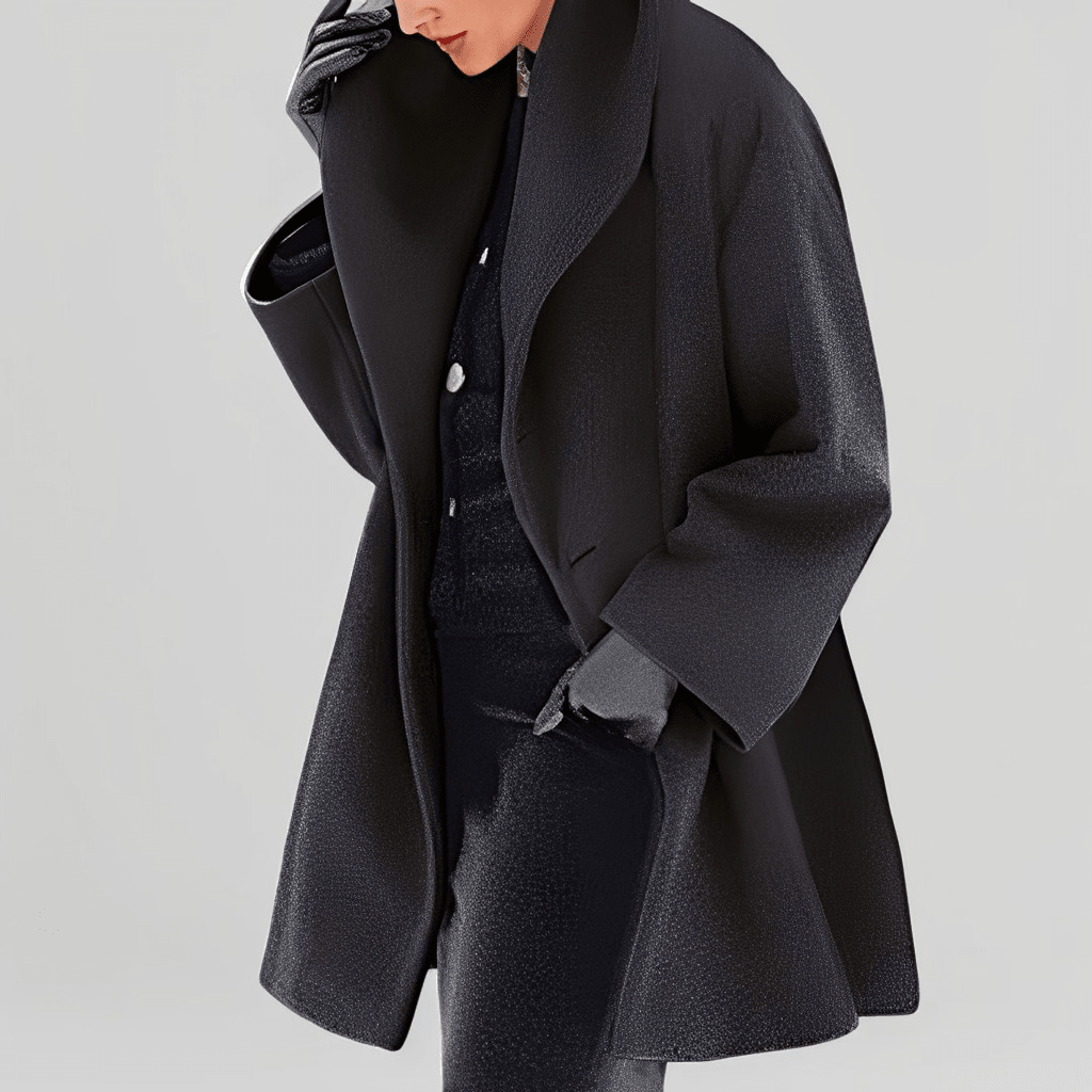 Natalia - Women's Oversized Shawl Collar Longline Coat with Wide Sleeves