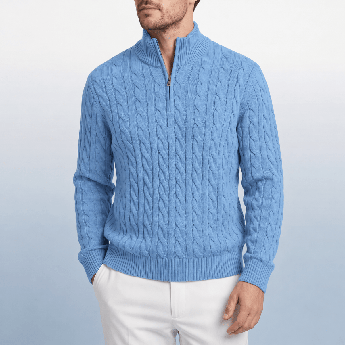 Marcus – Men’s Cable-Knit Quarter-Zip Sweater
