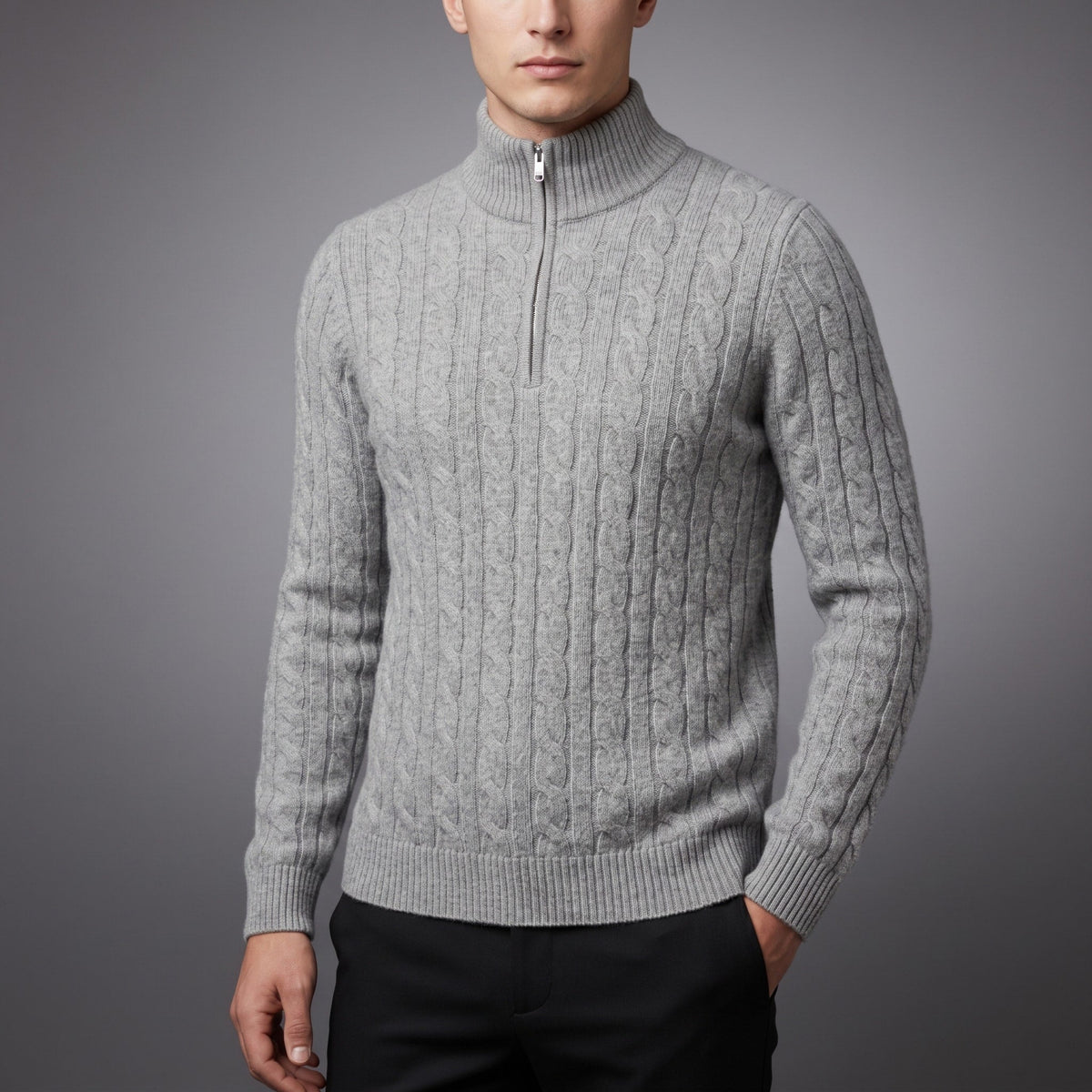 Marcus – Men’s Cable-Knit Quarter-Zip Sweater