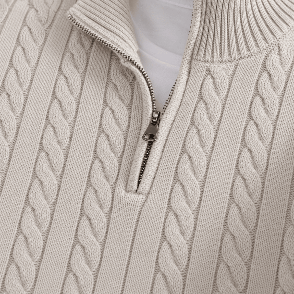 Marcus – Men’s Cable-Knit Quarter-Zip Sweater