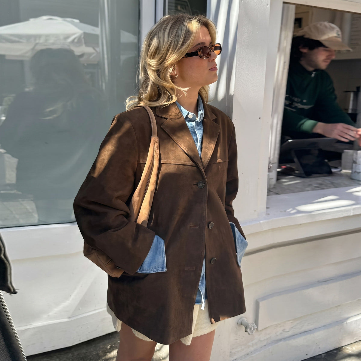 Olivia - Women's Oversized Longline Jacket with Notched Lapel