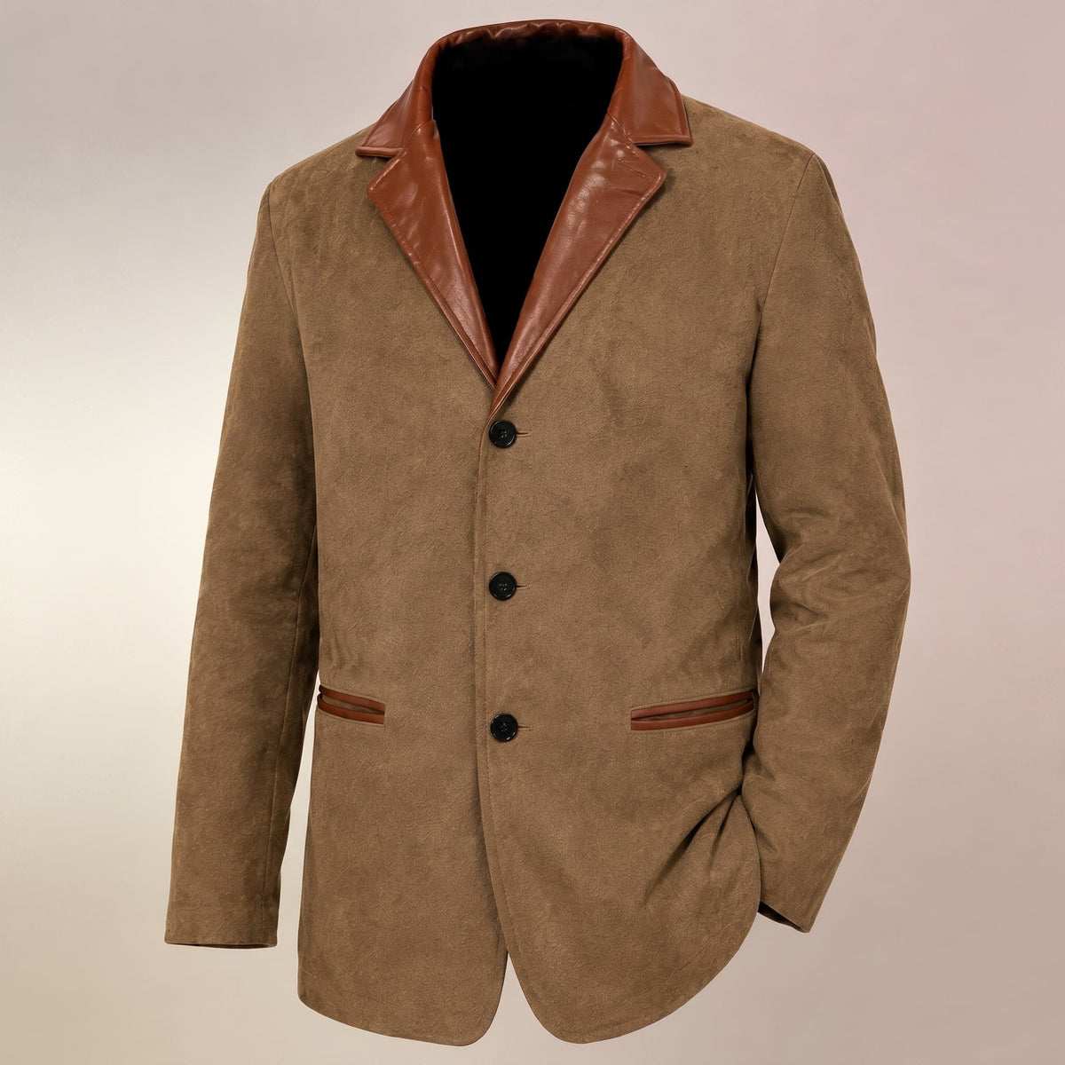 Ralph - Men's Field Jacket with Contrast Collar and Button Front