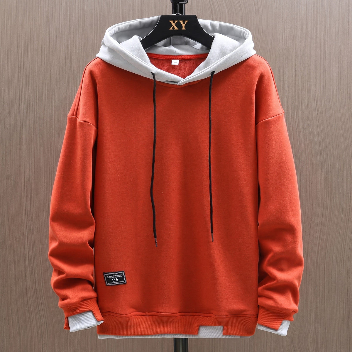 Simon - Men's Colorblock Hooded Sweatshirt with Drawstring Hood