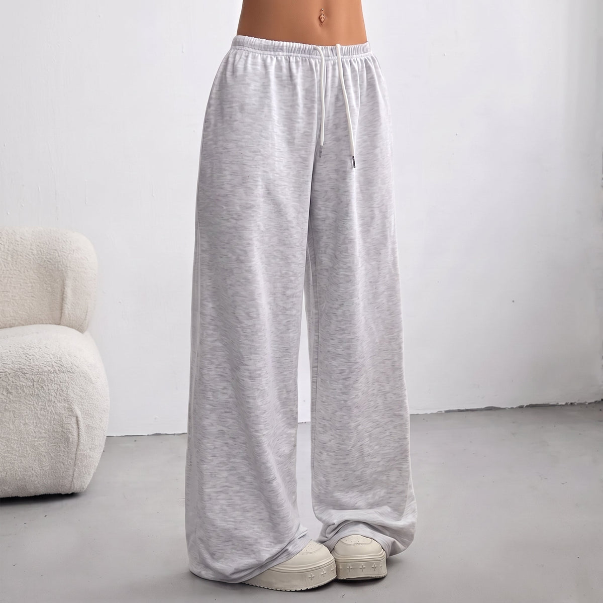 Sofia - Women's High-Waisted Wide-Leg Drawstring Jogger Pants