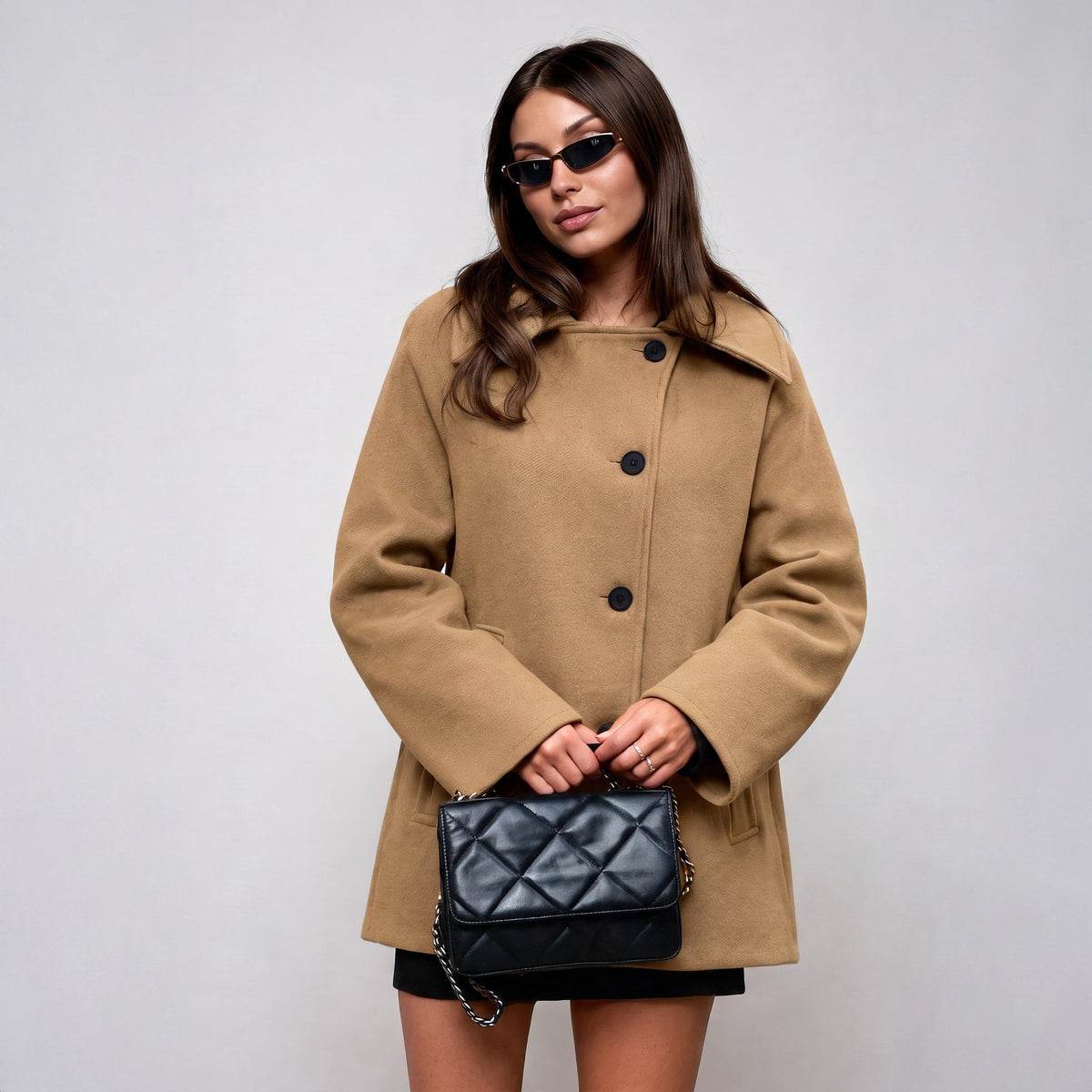 Sophia - Women's Oversized Wool-Blend Coat
